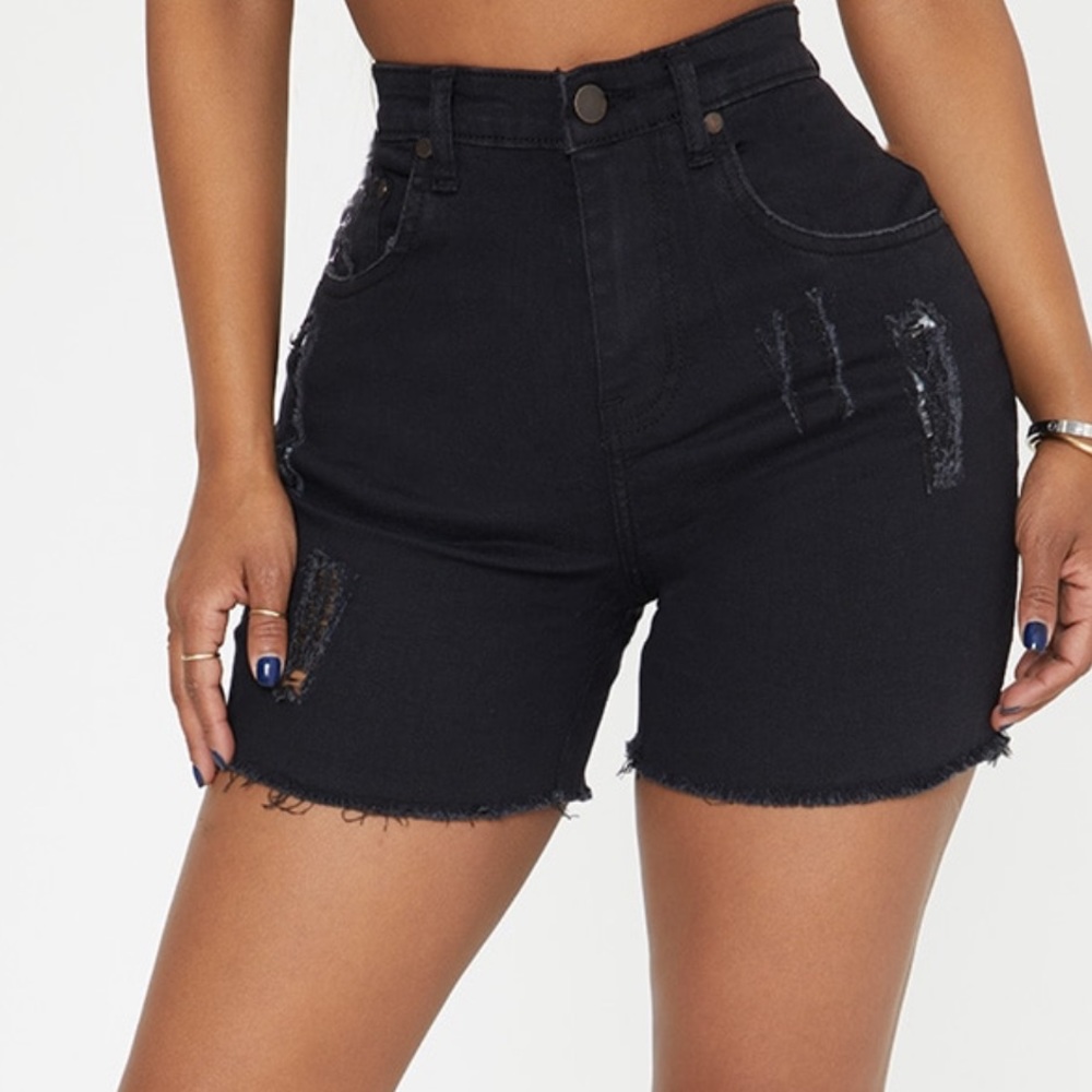 Shape Black High Waisted Shorts